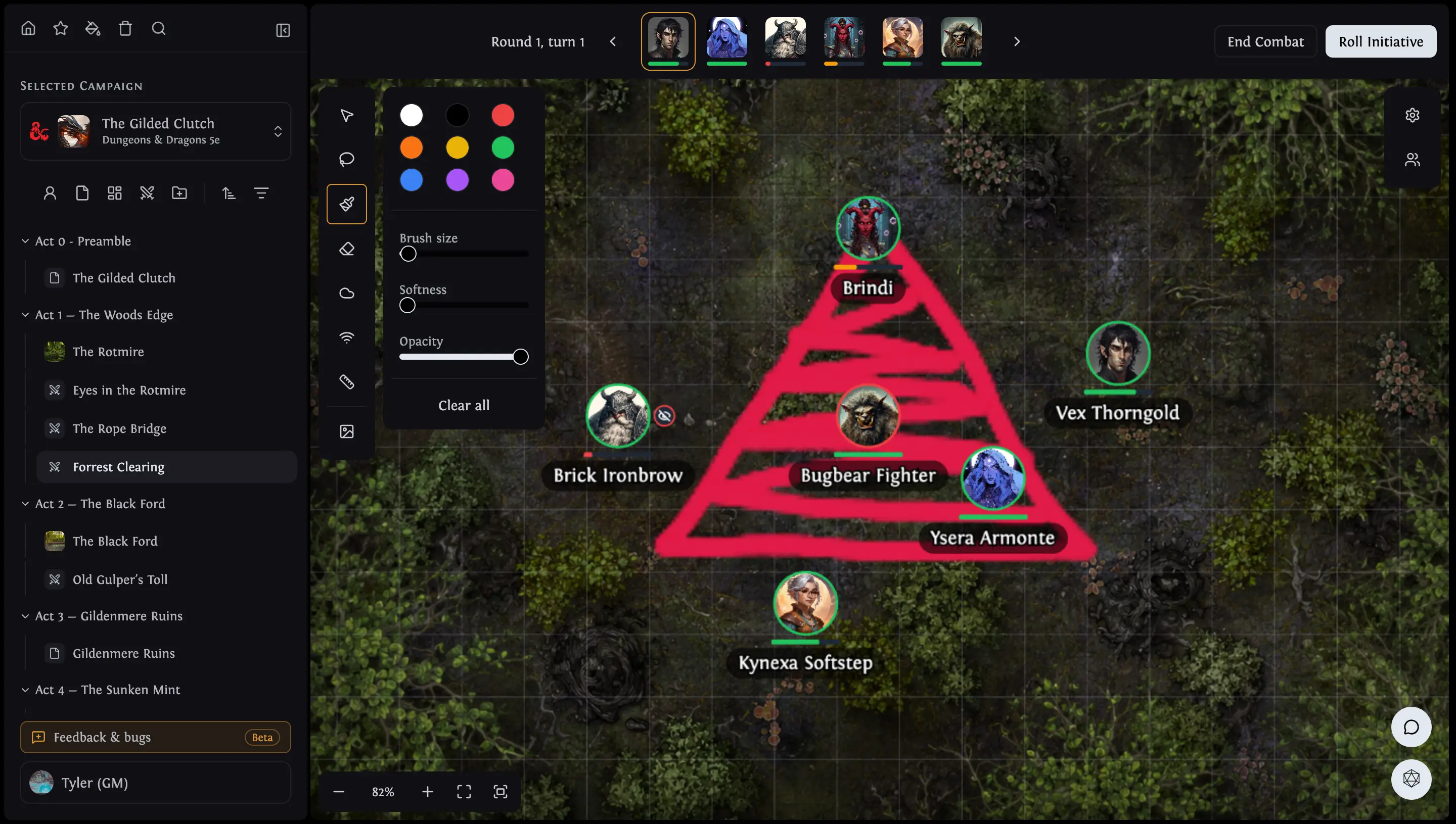 Virtual tabletop: Freehand drawing